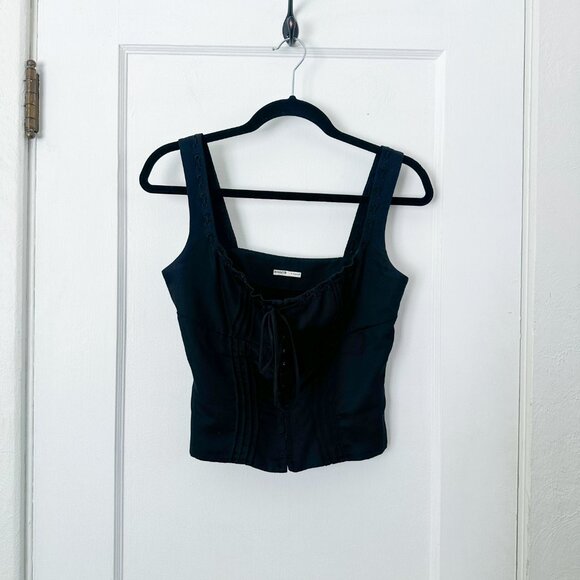 House of CB | Chicca Square Neck Corset Top in Black - Picture 5 of 10